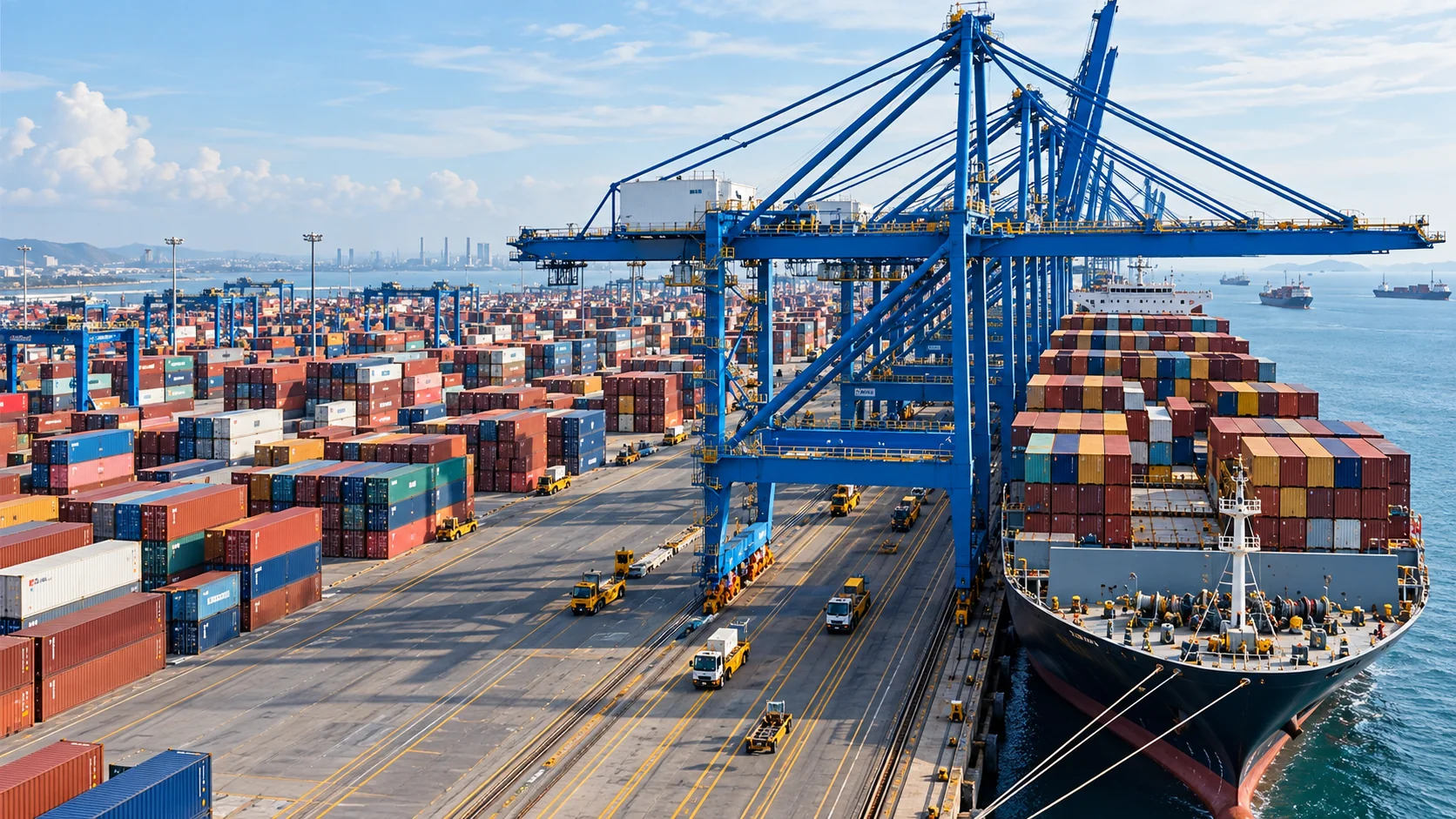 Cargo terminal and shipping containers