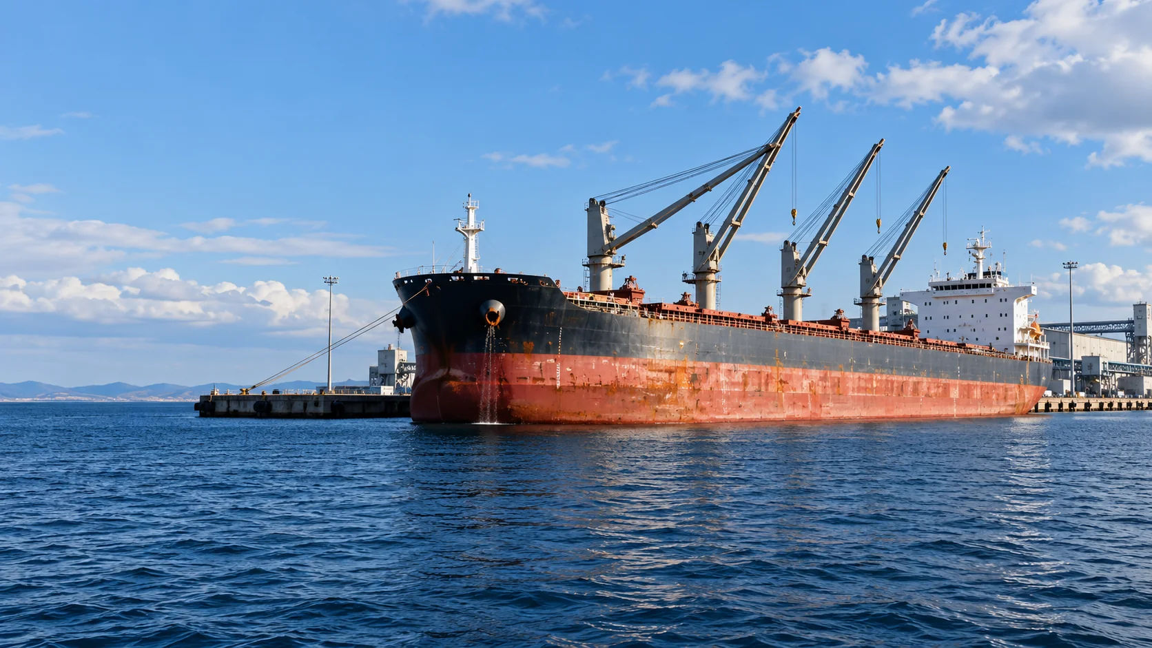 Cargo vessel prepared for international shipping