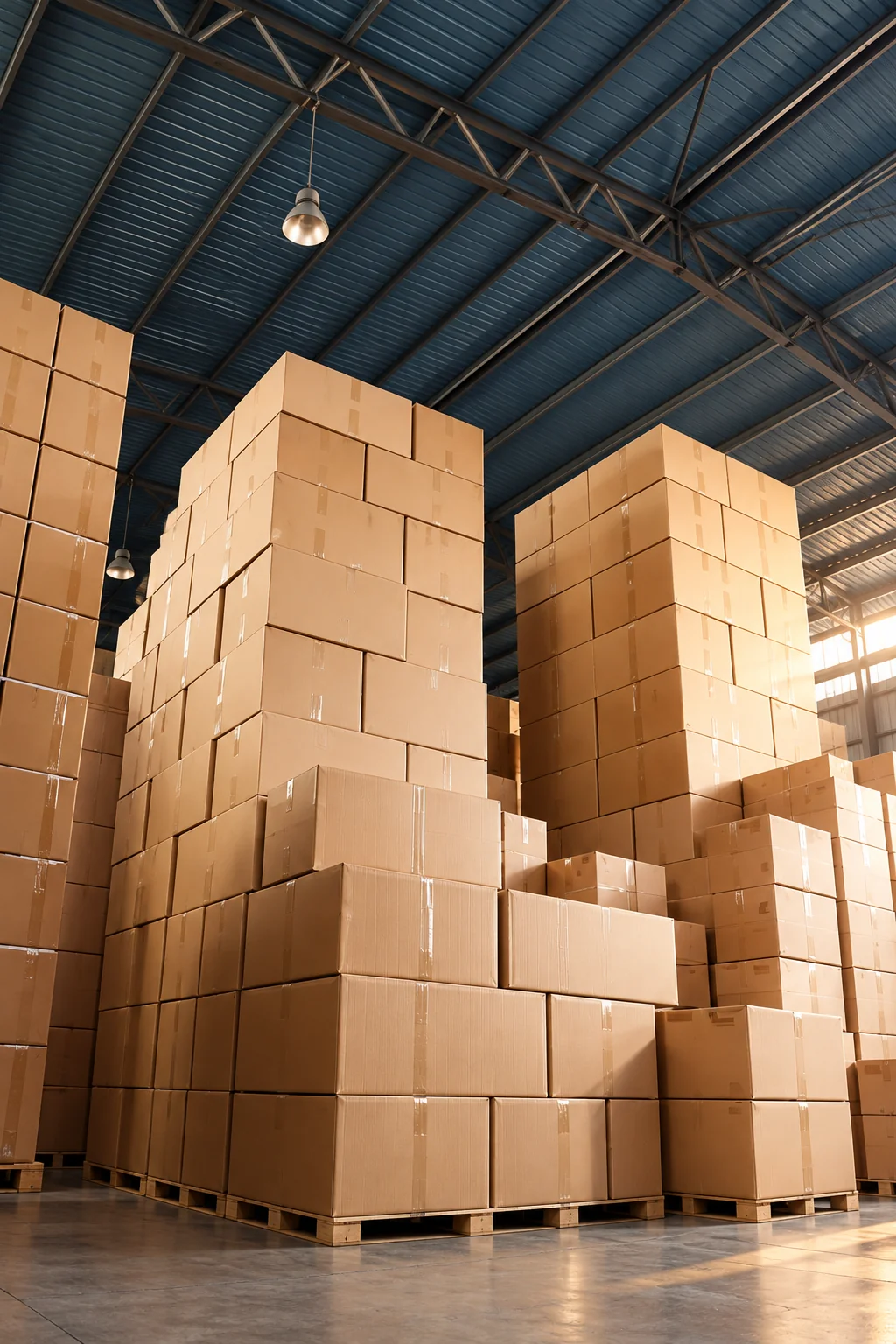 Cartons ready for shipment in a warehouse